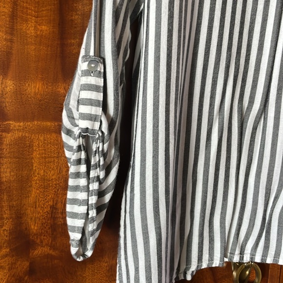 Ruby Rd. Long sleeve button down shirt, Size XL, Black and white stripe - Picture 10 of 12